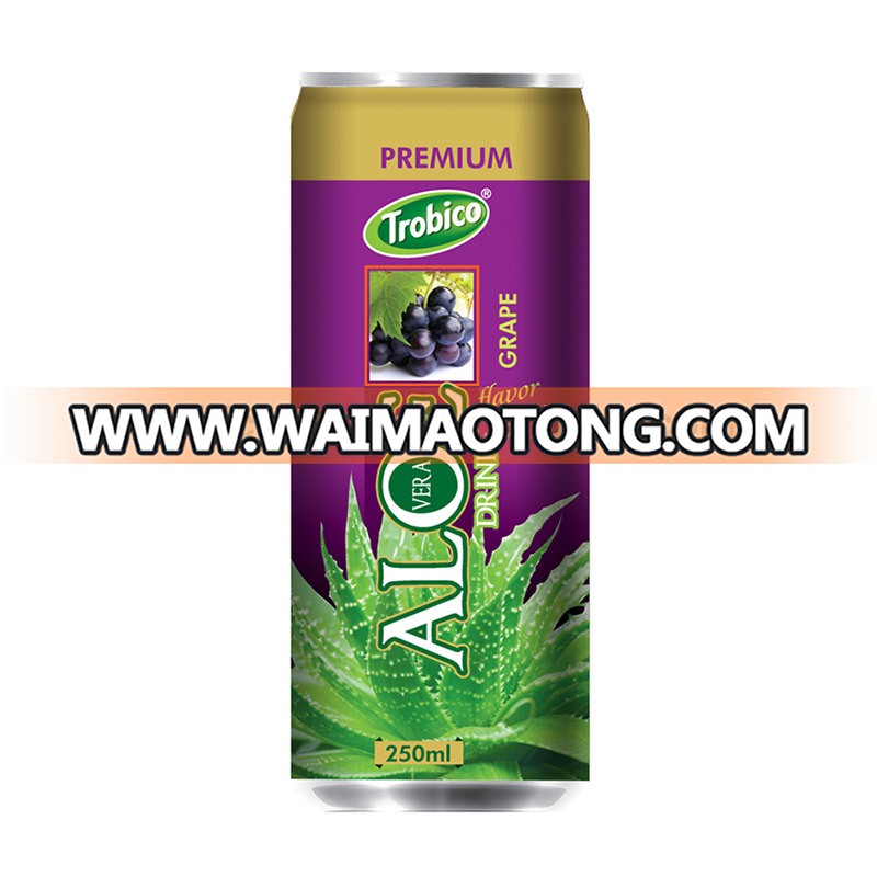 Supplying 250ml Canned Aloe Vera With Grape Flavor